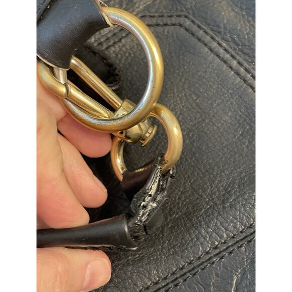 The Sak Black Leather Shoulder Bag‎ Hobo Boho Handbag - Picture 8 of 9